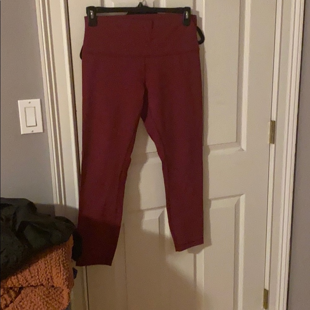 Lululemon 7/8 leggings, maroon, size 12